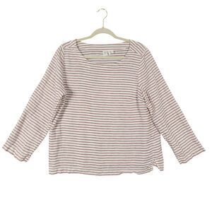ARTISAN NY White Red Striped Linen Nautical Preppy Americana Top SIZE LARGE